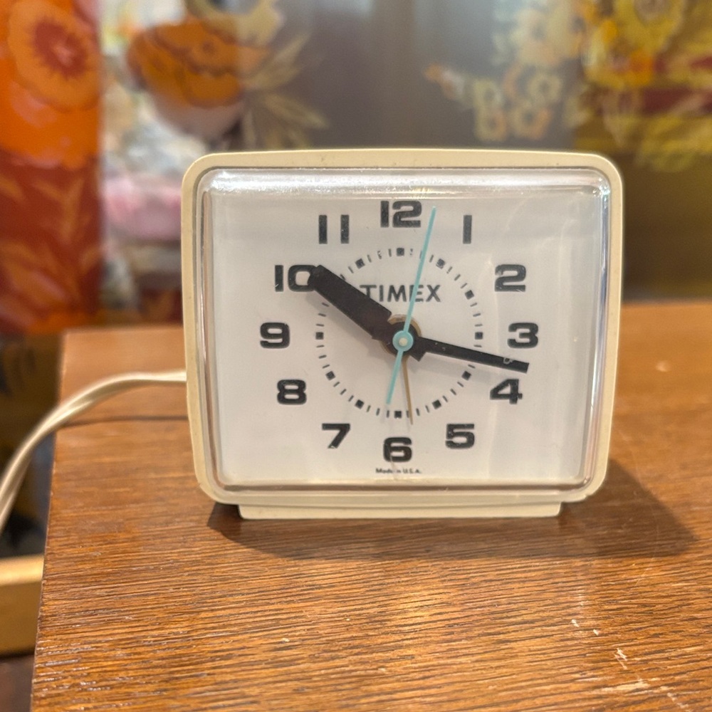 Timex Cream and Black Retro Wall Clock